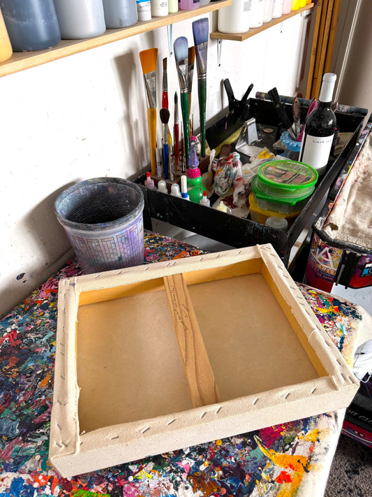 Michael Carini's quick and simple art hack to repair dented canvas