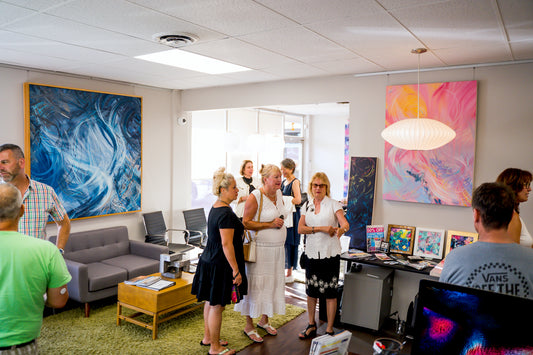 Michael Carini and Carini Arts art exhibit at Woods Real Estate Services in San Diego, CA