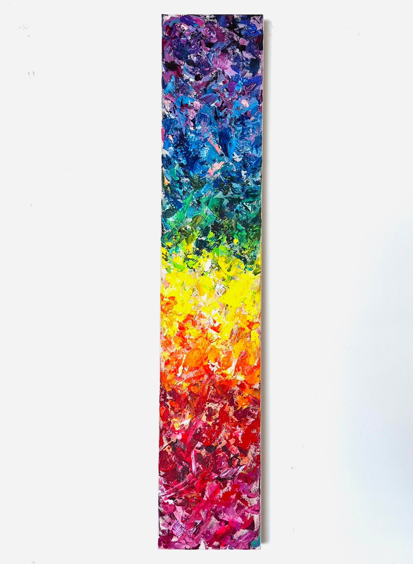 Rainbow art and decor. Textured palette knife art by Michael Carini of Carini Arts in La Jolla, CA.
