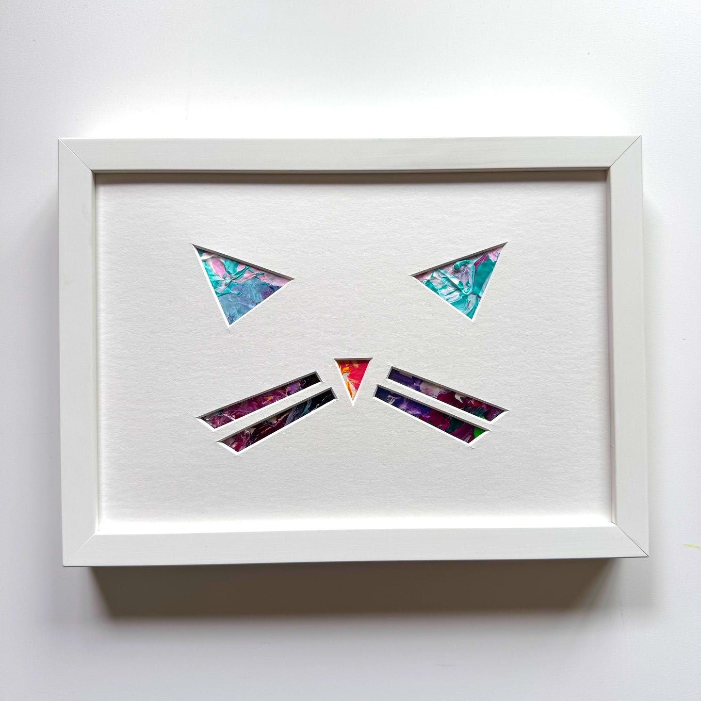 Carini Cool Cats. Art for cat lovers that's cat approved. Created from recycled paint palettes.