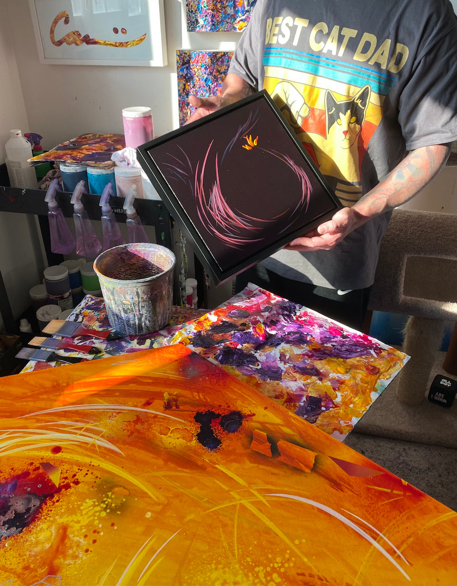 Michael Carini phoenix fire flower painting