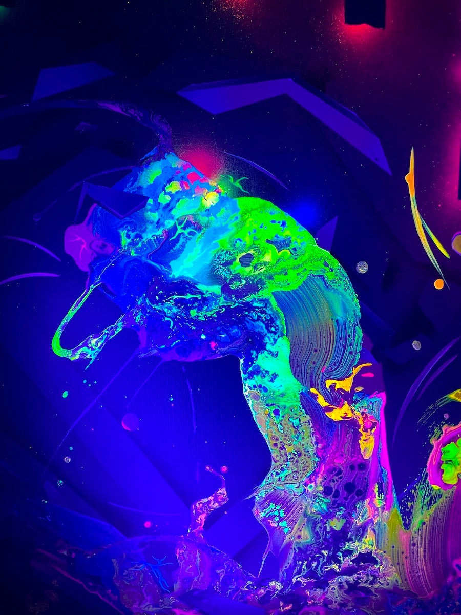 trippy abstract art by festival artist Michael Carini of Carini Arts in Los Angeles