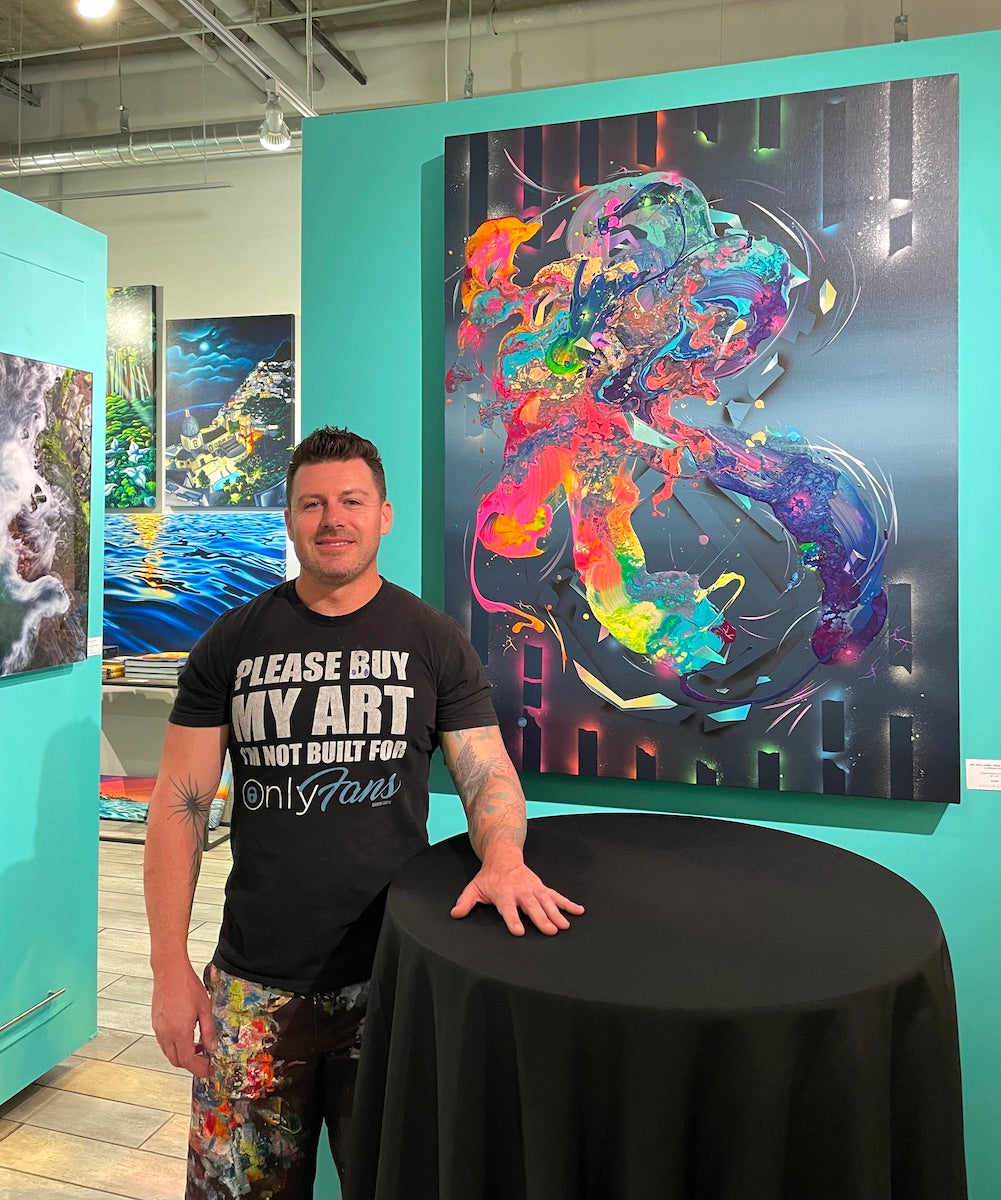 contemporary artist Michael Carini gallery opening at San Diego art gallery