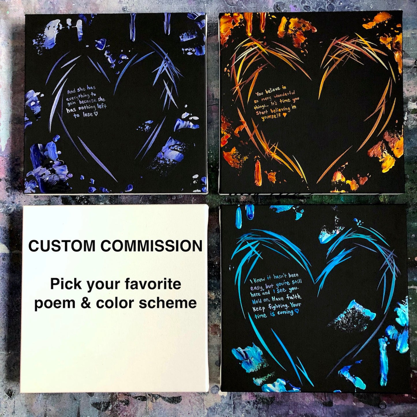 Michael Carini's unique heart paintings