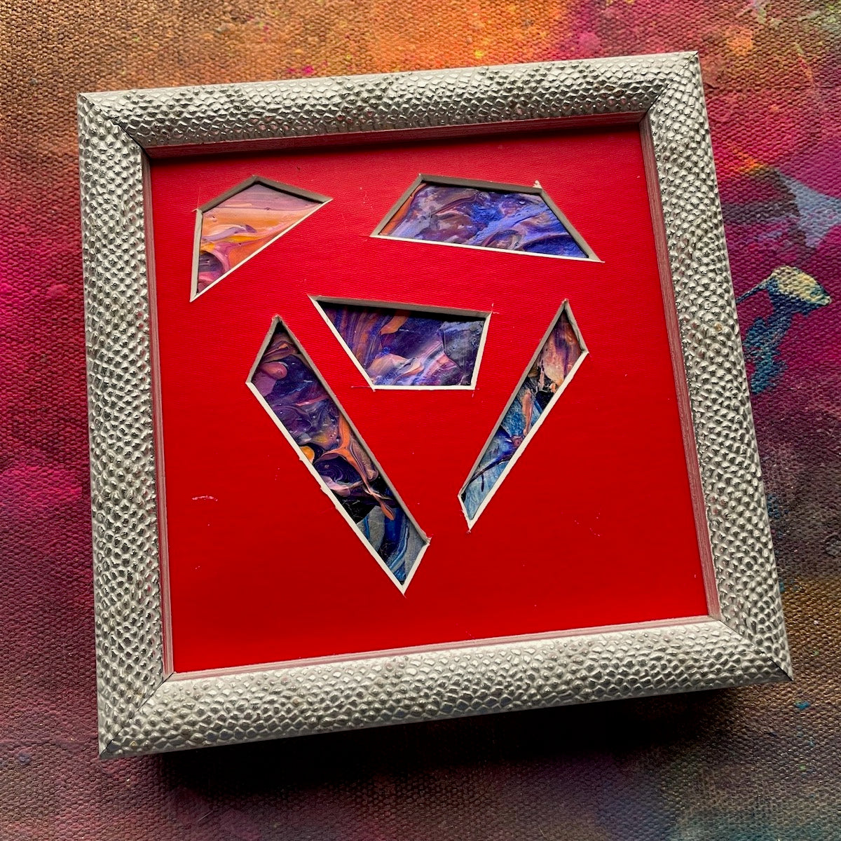 geometric heart art and decor for Valentine's Day from Michael Carini and Carini Arts