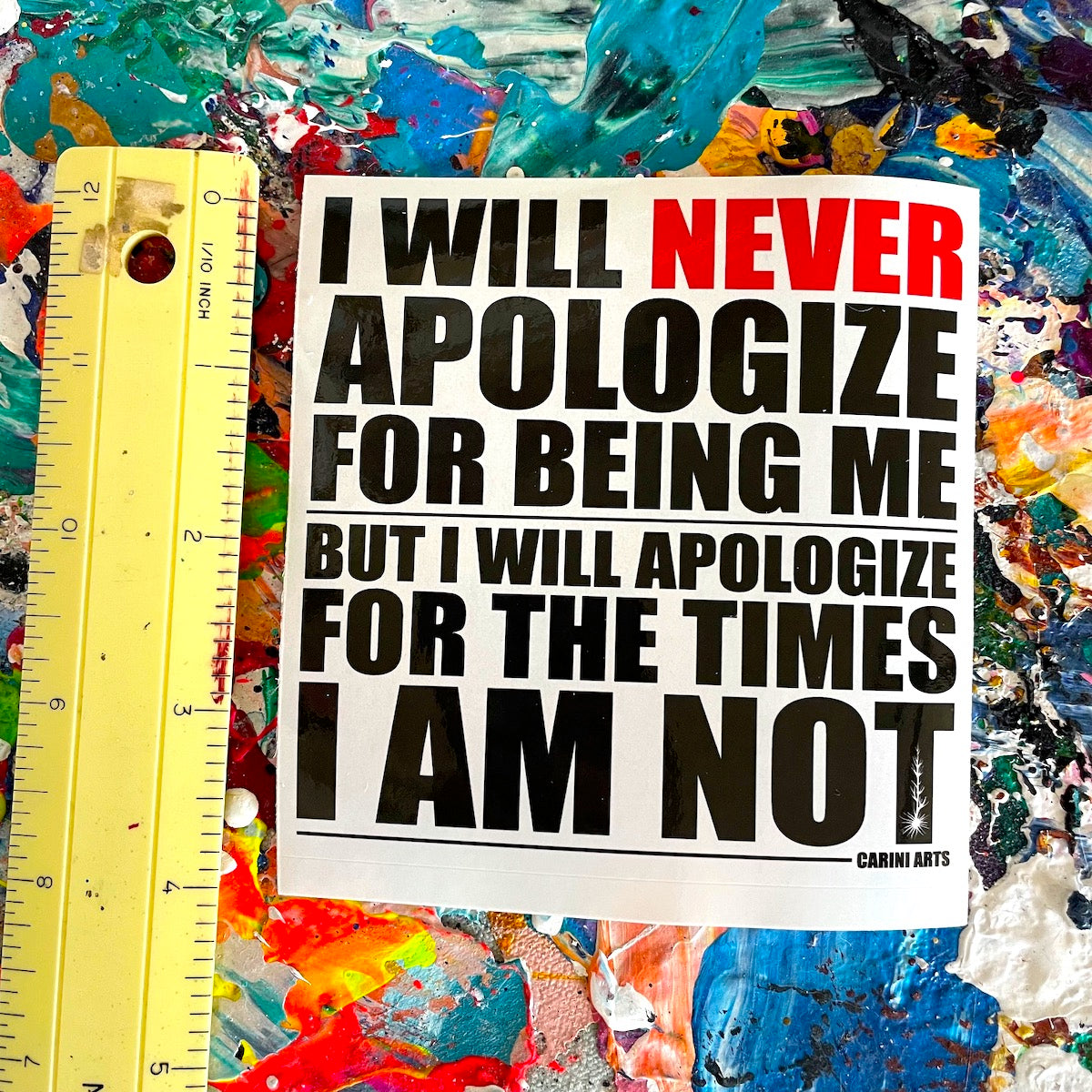 Michael Carini I will never apologize sticker