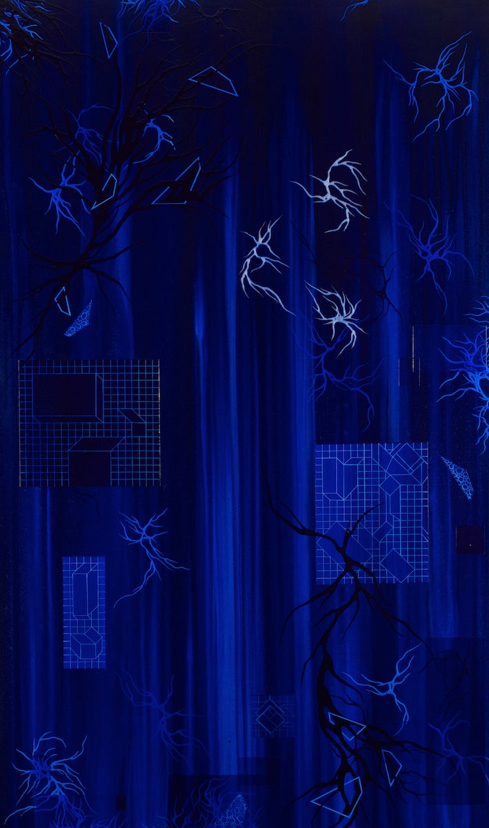 blueprint art and decor by trending abstract artist Michael Carini. Architecture and geometry based artwork.