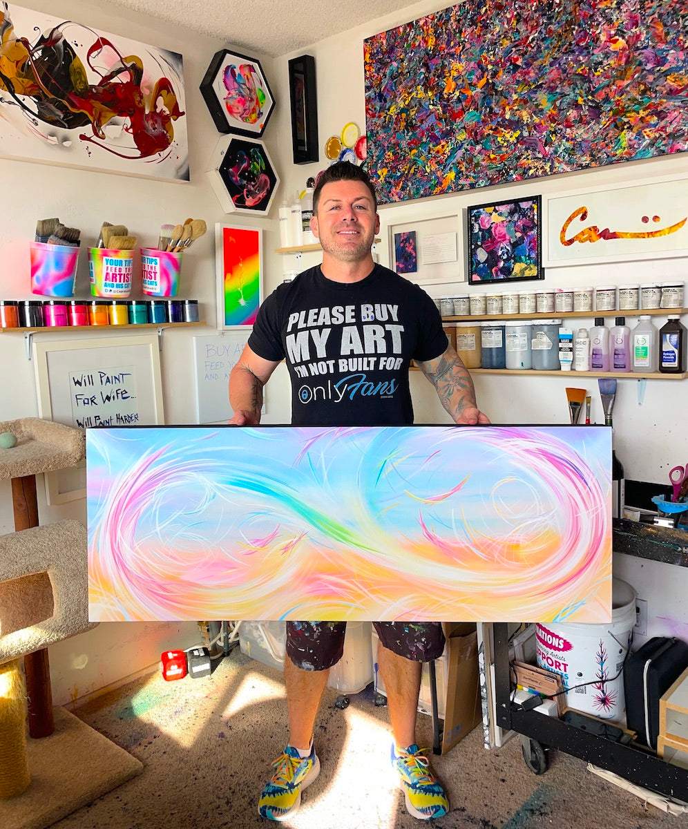 Painting about pet loss and the rainbow bridge