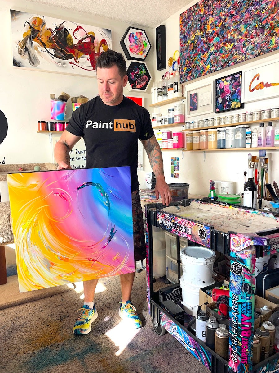 Hillcrest artist Michael Carini rainbow bridge painting