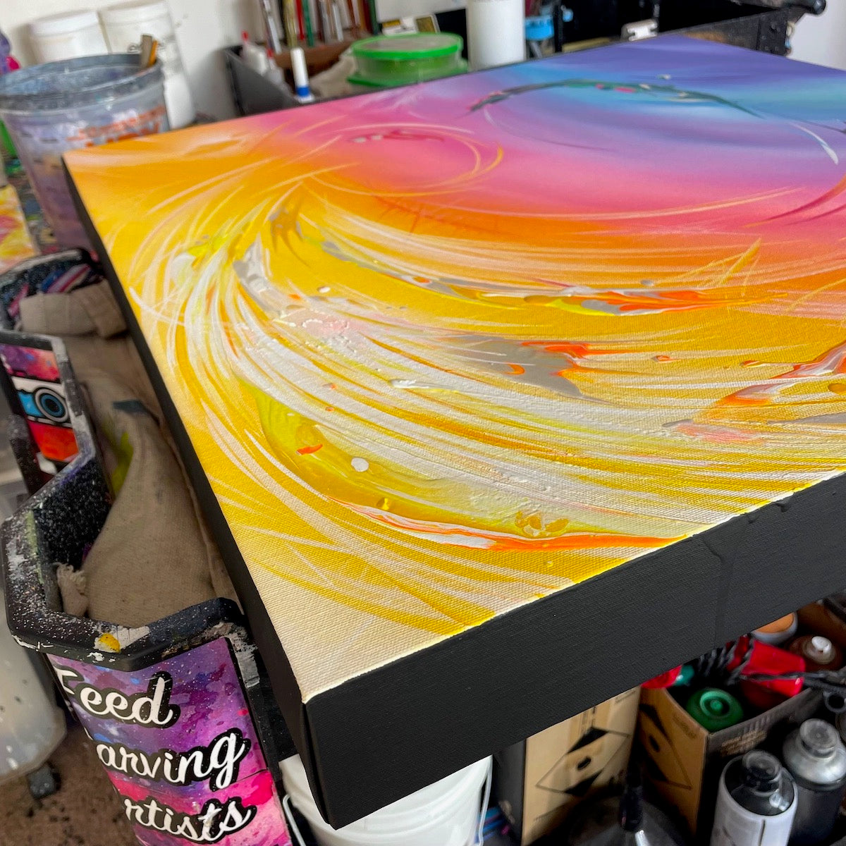 beautiful rainbow abstract art and decor from Carini Arts