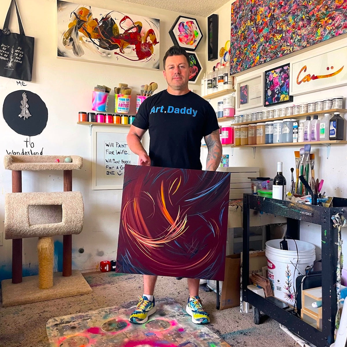 Michael Carini art studio in Socal