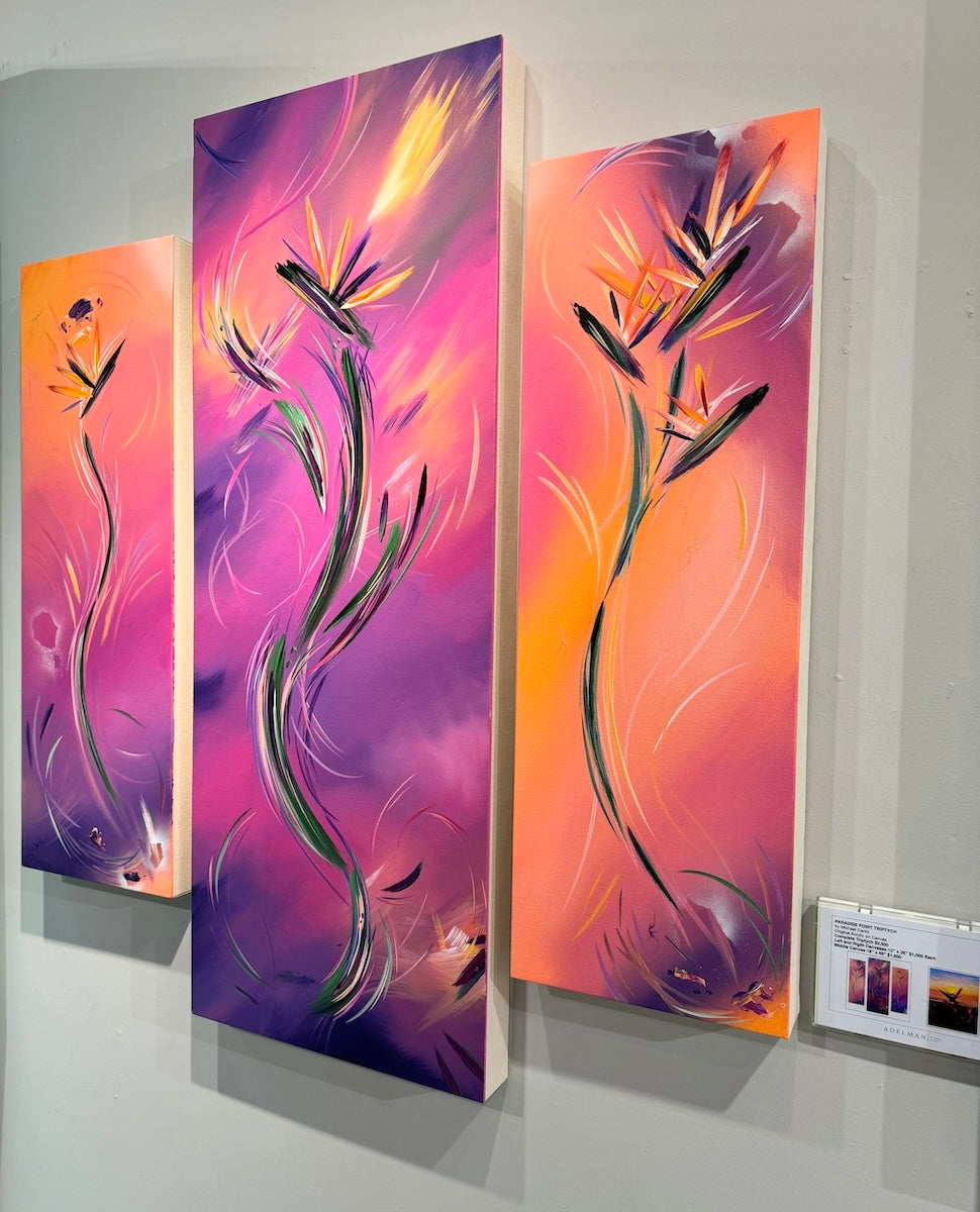 contemporary abstract flower paintings by Laguna Beach artist Michael Carini of Carini Arts