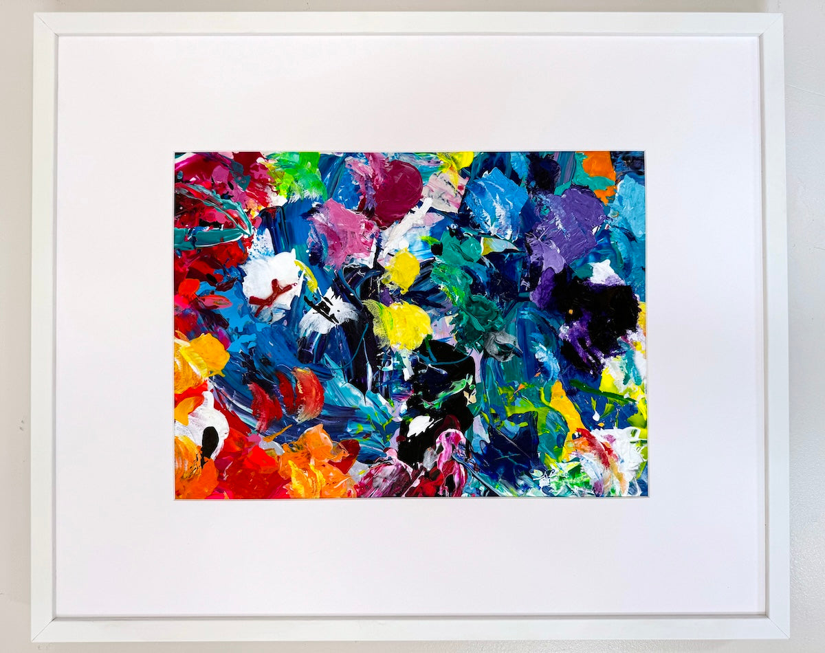 Michael Carini Acrylic Alchemy Mix #1 and palette art paintings for art collectors