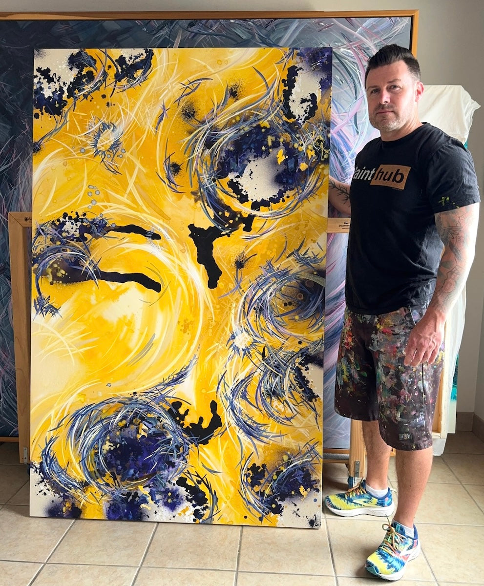 Bright and bold abstract art for sale from Michael Carini of Carini Arts