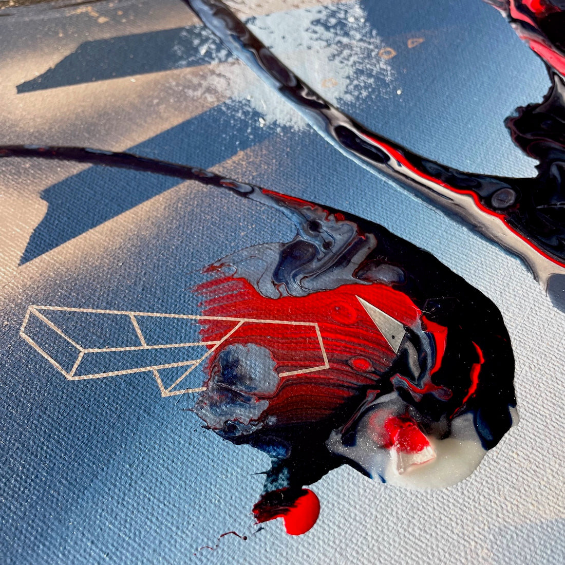 beautiful geometric abstract from San Diego based artist Michael Carini, the acrylic alchemist