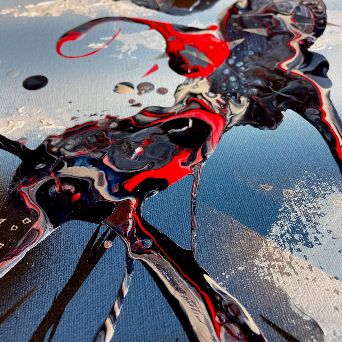 Michael Carini painting includes broken glass and car wreckage shortly after violent car crash