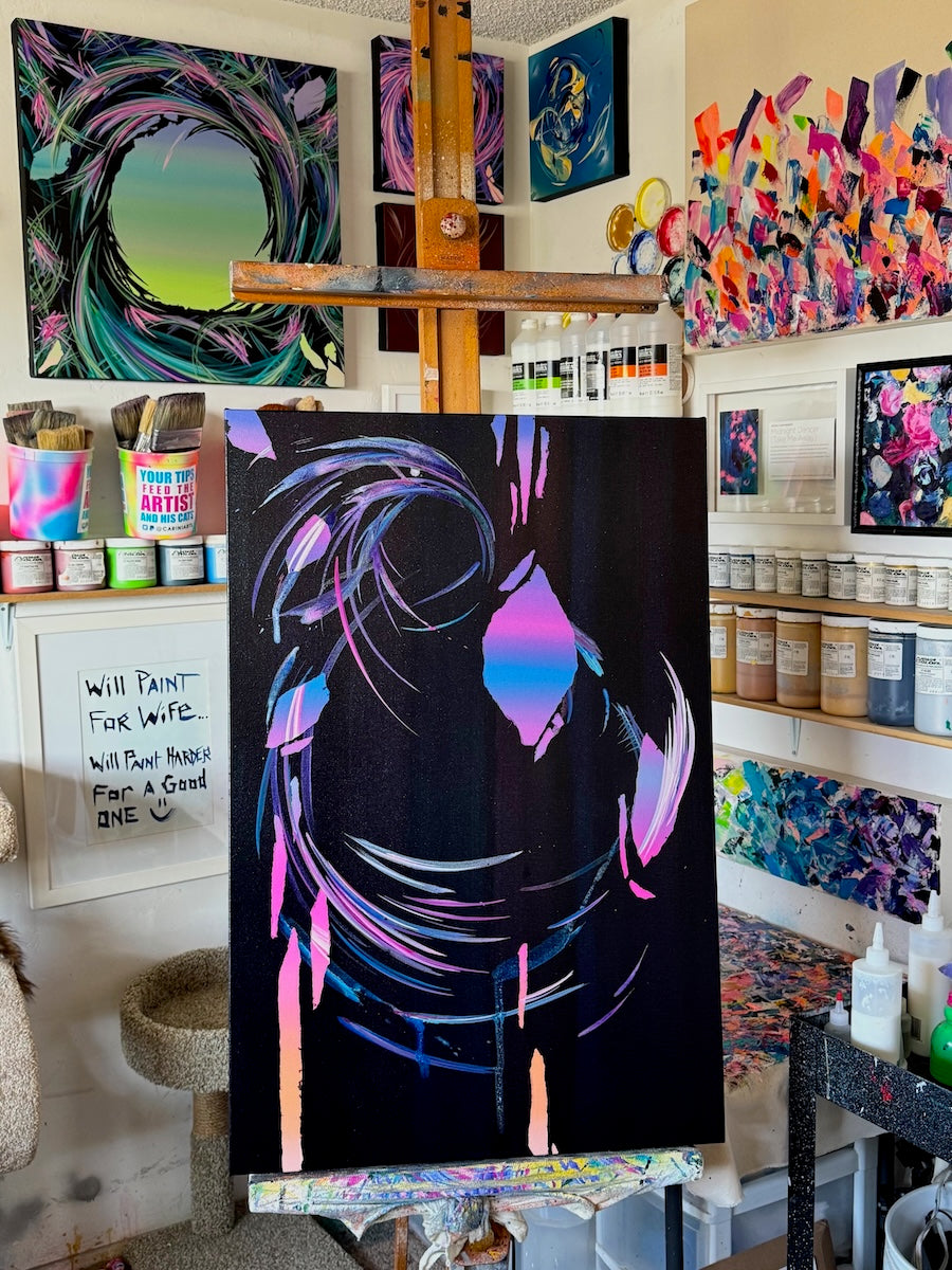 Stunning abstract artwork and contemporary fine art by Michael Carini of Carini Arts. Bold and expressive art for any space. Contemporary abstract paintings in Palm Desert.