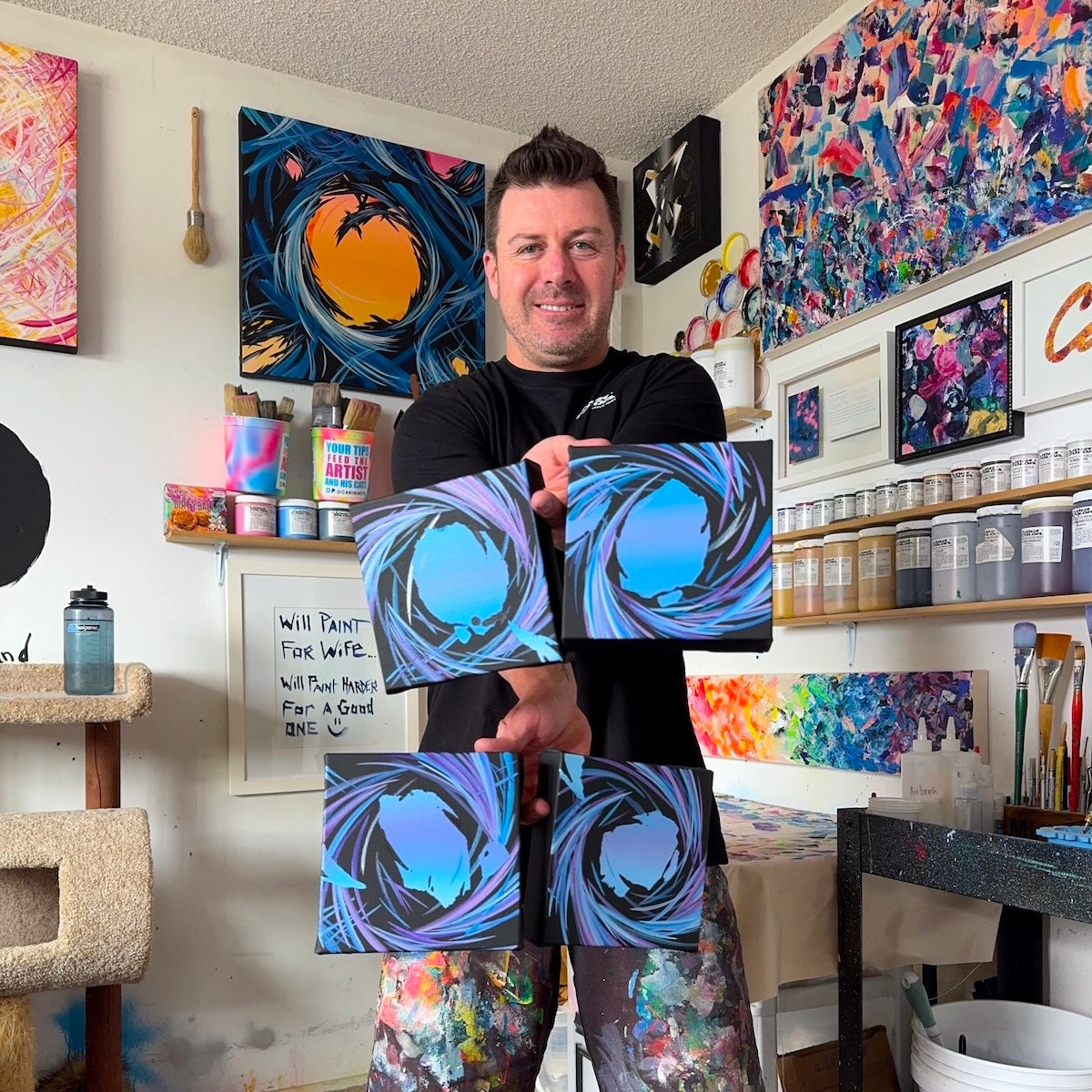 Contemporary abstract art and acrylic paintings by renowned contemporary artist Michael Carini of Carini Arts. The best contemporary abstract art in Del Mar.