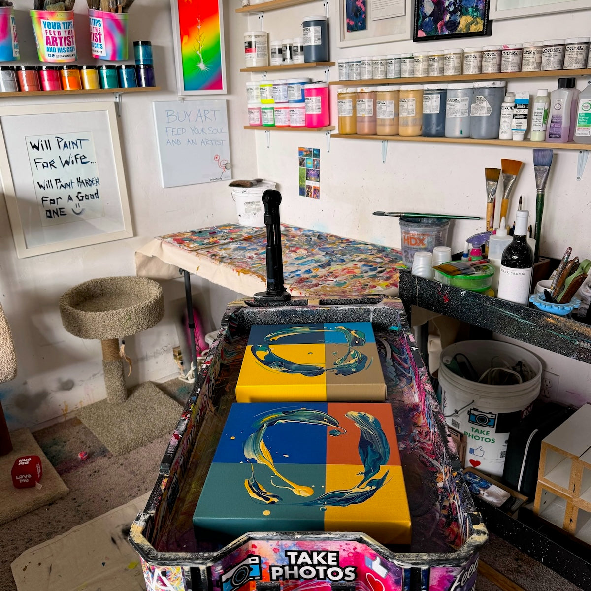 contemporary abstract art and interior design by Michael Carini of Carini Arts in Socal