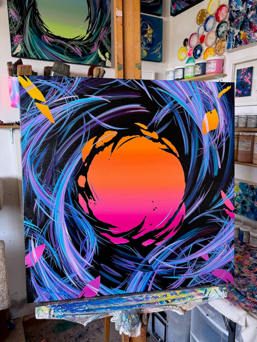Contemporary abstract art by Michael Carini. Unique original abstract paintings by acrylic abstract artist Michael Carini in Del Mar and Carmel Valley.