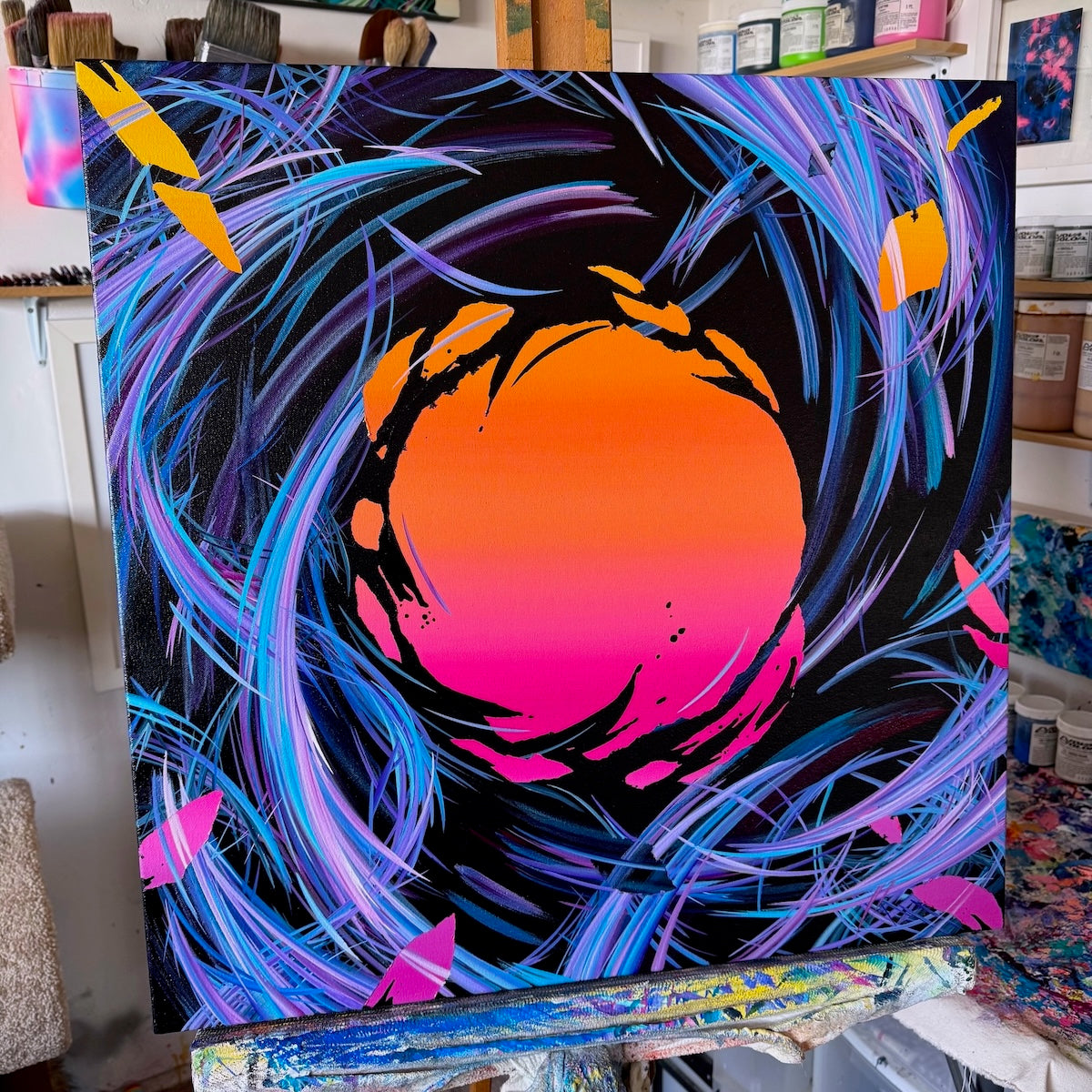 Contemporary abstract art by Michael Carini. Unique original abstract paintings by acrylic abstract artist Michael Carini in Rancho Santa Fe.