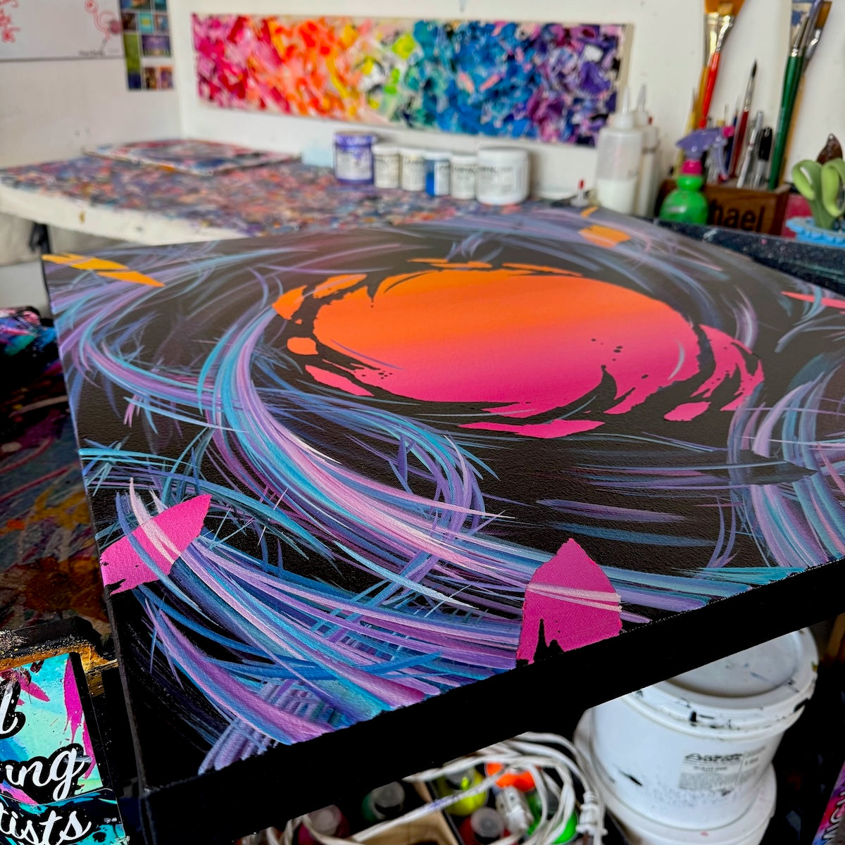 Contemporary abstract art by Michael Carini. Unique original abstract paintings by acrylic abstract artist Michael Carini in Southern California.