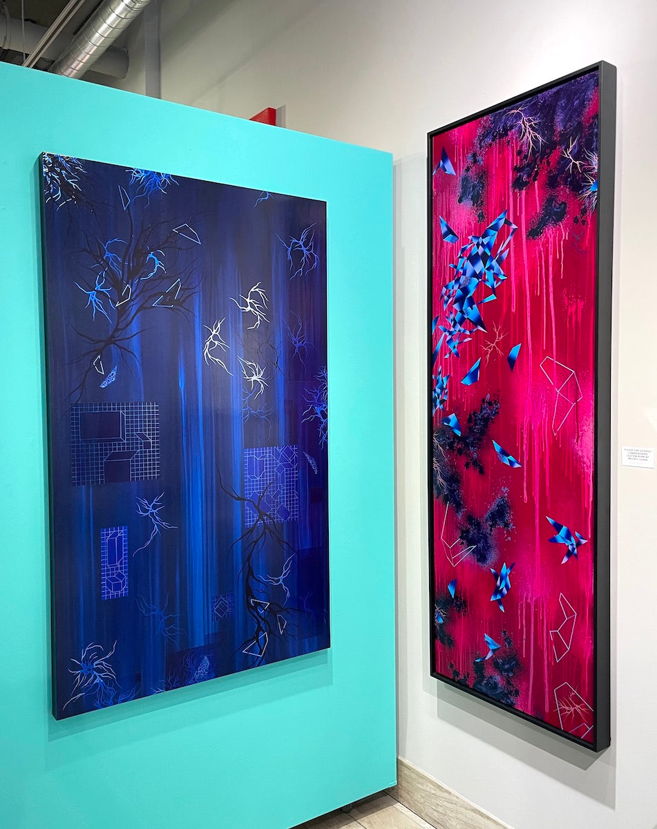 Michael Carini has some of the most beautiful and unique abstract art on exhibit