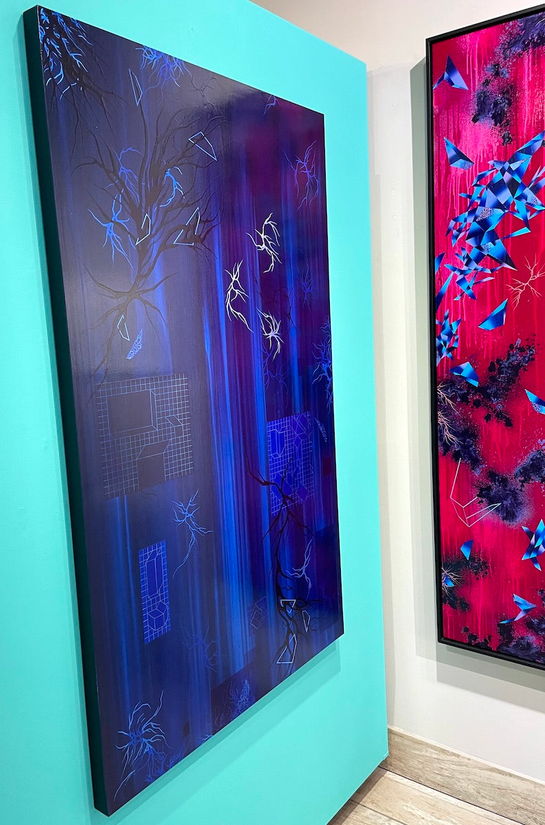 beautiful blue abstract art for sale from Carini Arts