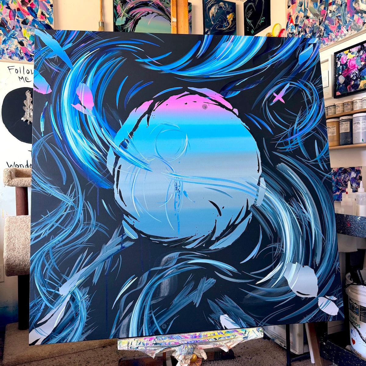 original abstract acrylic paintings and contemporary art by artist Michael Carini. Perfect art for your walls in La Jolla.