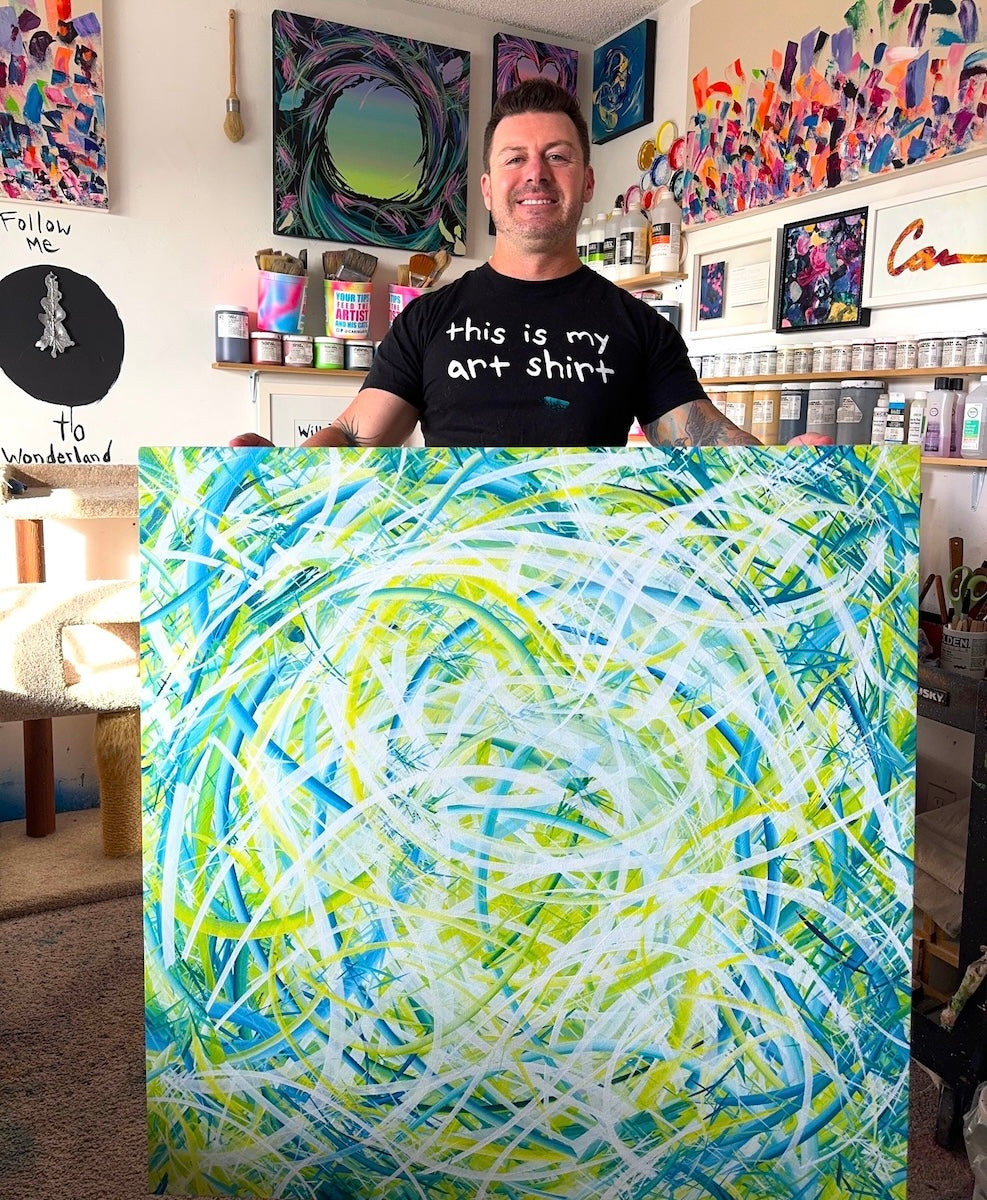 Michael Carini contemporary abstract art and acrylic painting. Wall art and decor in Carmel Valley.