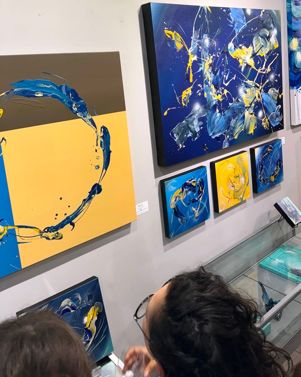 Michael Carini contemporary abstract paintings. Van Gogh inspired artwork art gallery show at Adelman Fine Art in San Diego, CA.