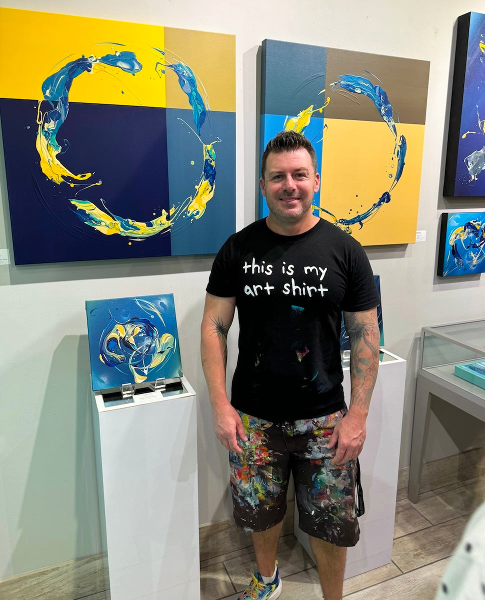 Michael Carini contemporary abstract paintings. Van Gogh inspired artwork art gallery show at Adelman Fine Art in San Diego, CA.