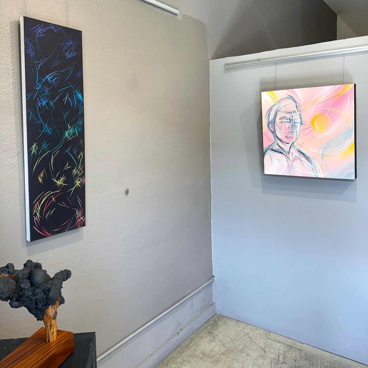 Michael Carini's beautiful and emotion filled abstract paintings on exhibit at local contemporary fine art gallery in San Diego, CA.