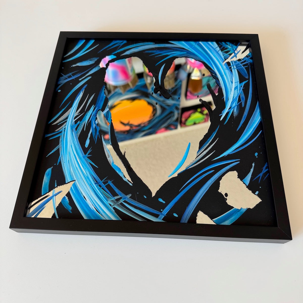 Michael Carini heart art and mirror paintings. Beautiful interior design and decor in San Diego, CA.