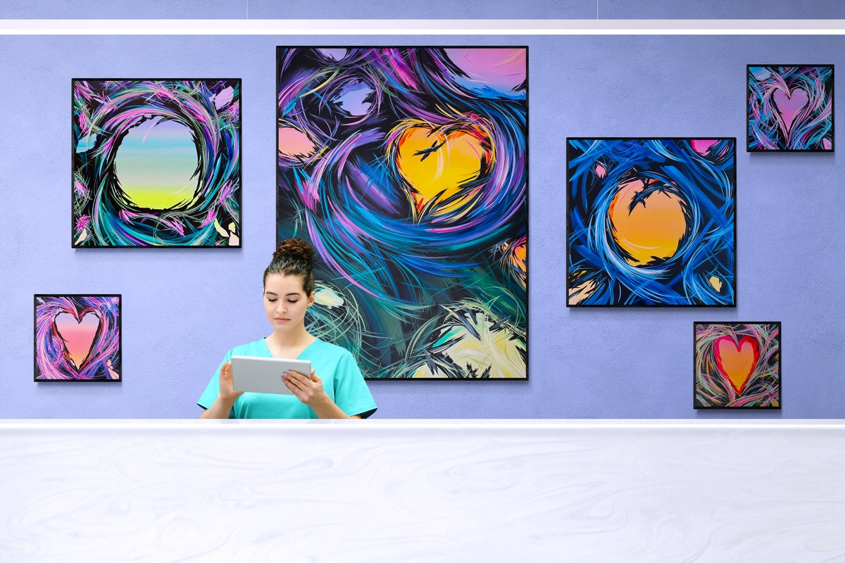 Michael Carini heart paintings and heart art and decor. Contemporary abstract painting and wall decor for your home and office in San Diego, CA.