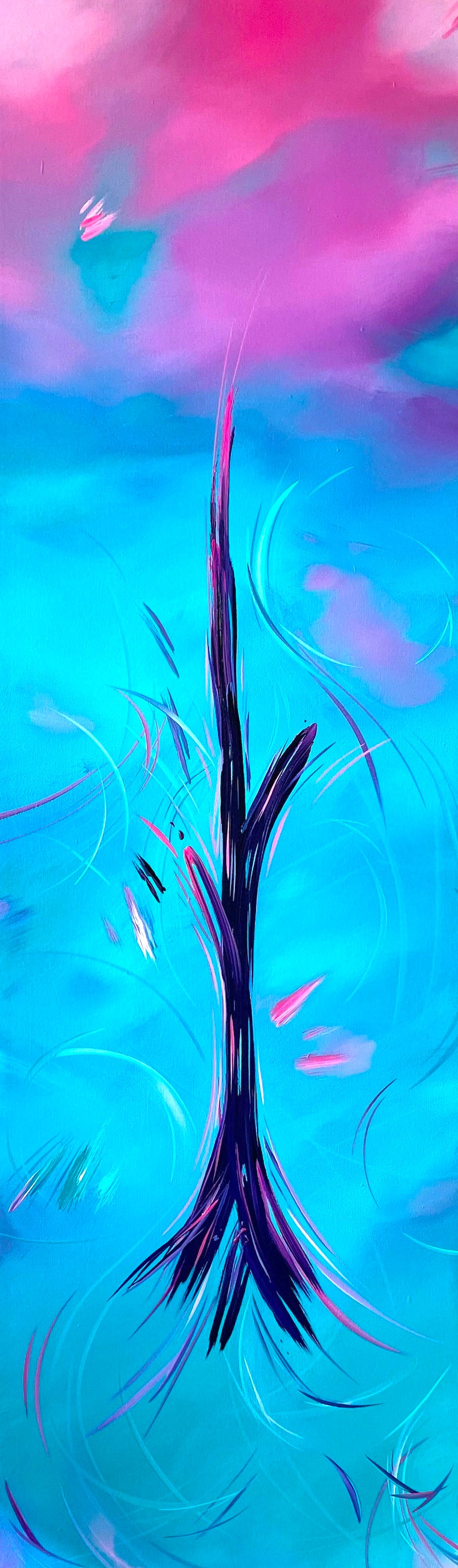 Dr. Suess type flower paintings by Michael Carini of Carini Arts