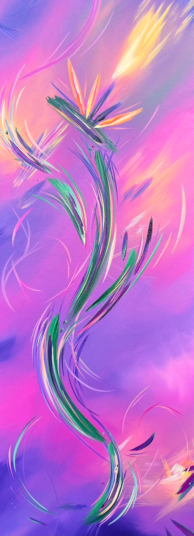 bird of paradise painting by flower painter Michael Carini