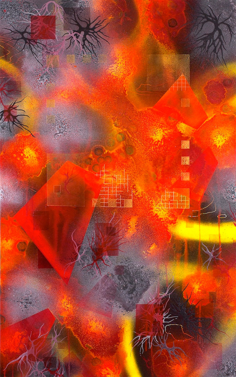 contemporary abstract art by Roland Reiss apprentice Michael Carini of Carini Arts in Los Angeles, CA