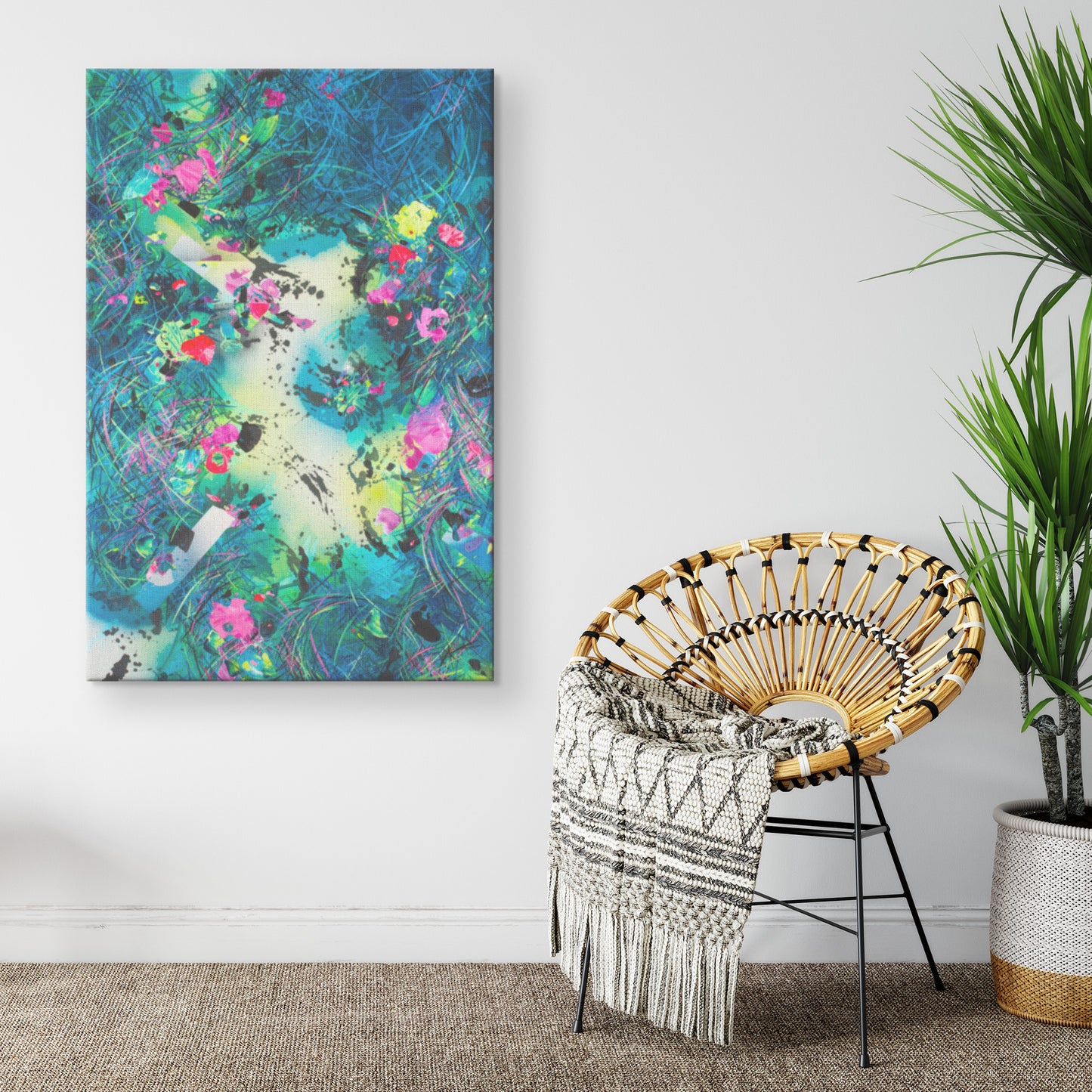 beautiful abstract flower paintings by socal contemporary artist Michael Carini of Carini Arts