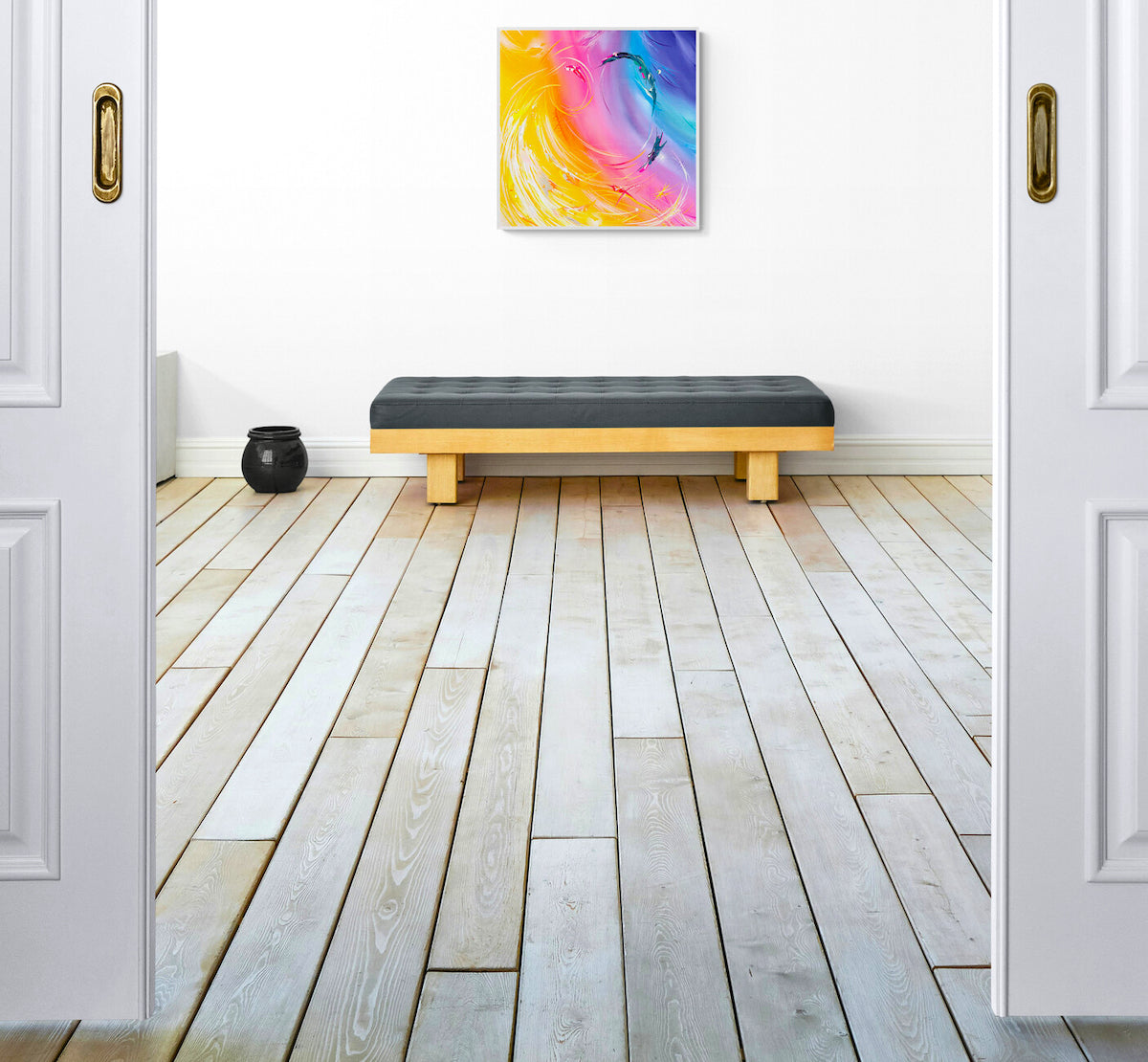 Beautiful rainbow bridge painting by Michael Carini of Carini Arts