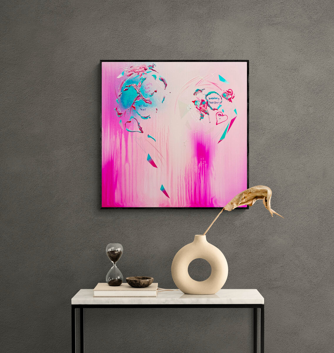 Mostly For Her poetry paintings by Michael Carini of Carini Arts