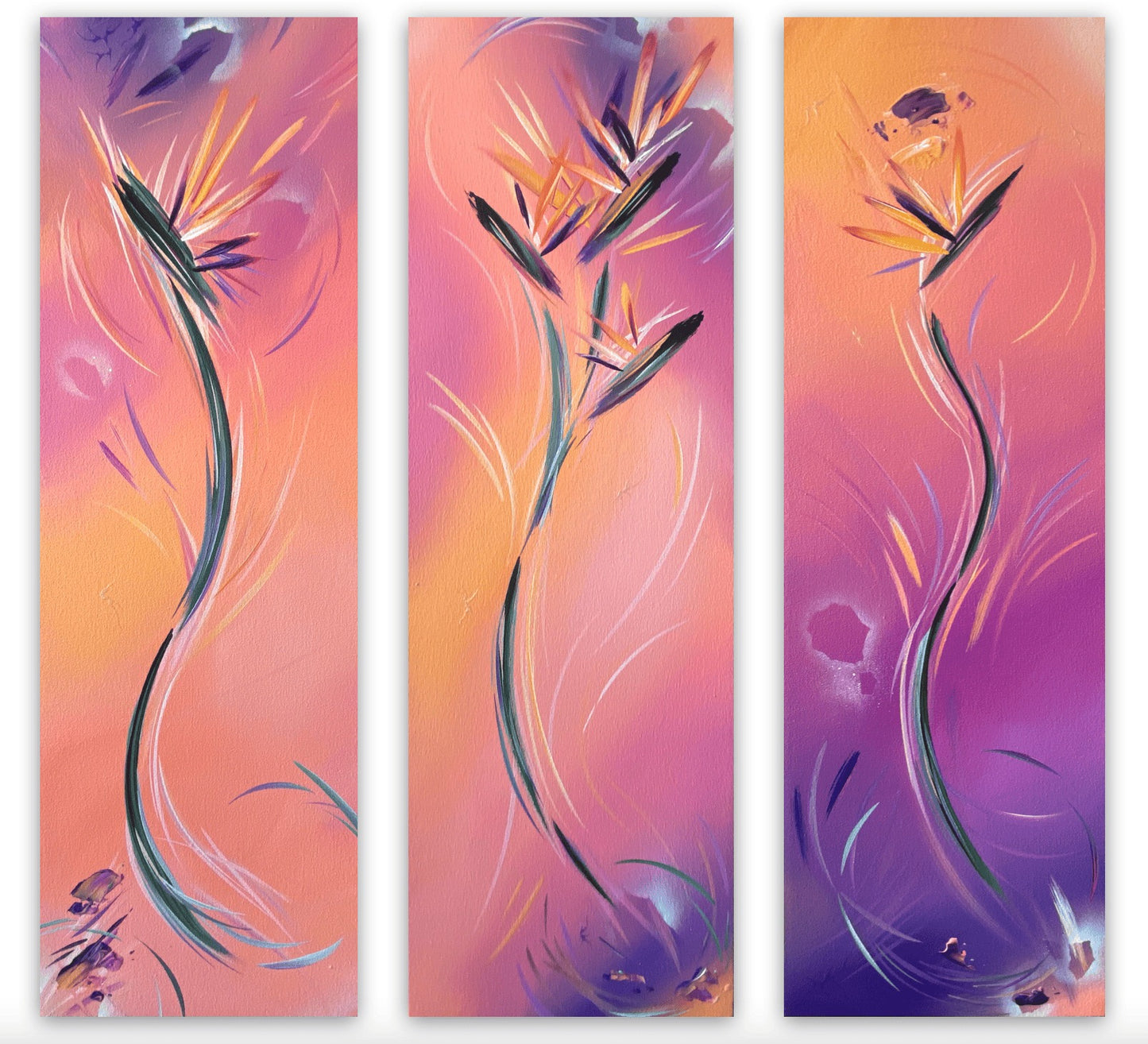 Michael Carini bird of paradise flower paintings