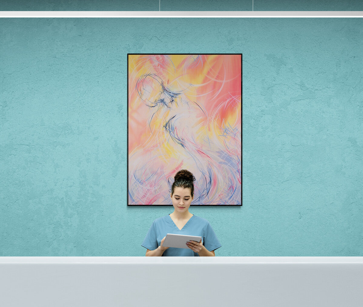 contemporary abstract art for hospitals by contemporary gallery artist Michael Carini of Carini Arts