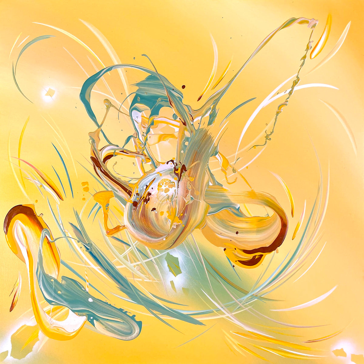 Van Gogh inspired sunflower painting by contemporary abstract artist Michael Carini of Carini Arts in San Diego, CA