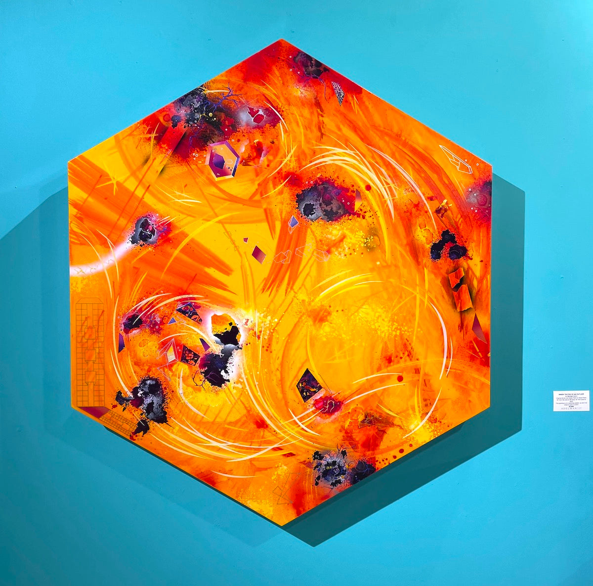 Michael Carini spinning hexagon painting for sale