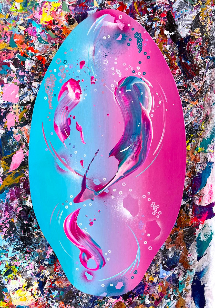 Michael Carini board art created using SurfPaints