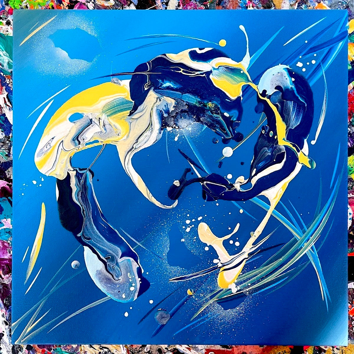 Van Gogh's Starry Night inspired artwork by abstract artist Michael Carini