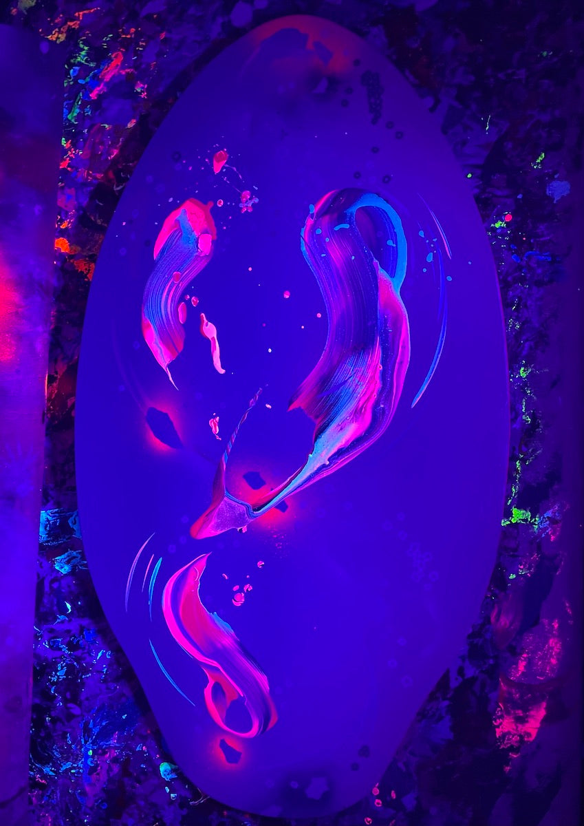 Michael Carini trippy abstract board art
