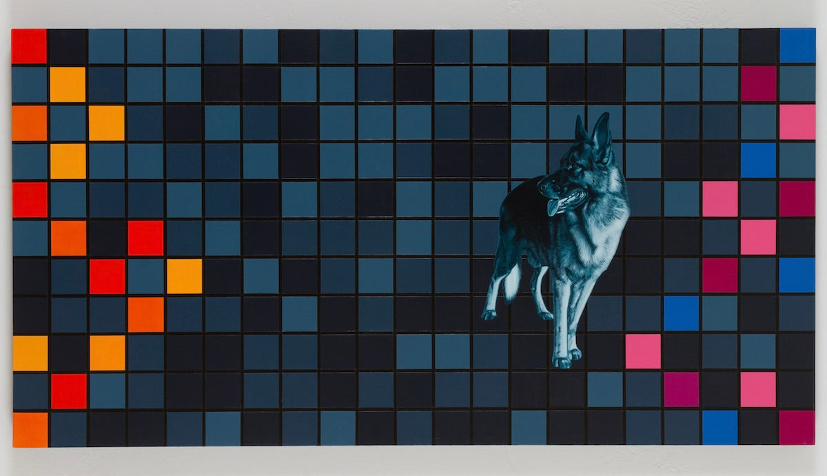 Michael Carini German Shepherd pet paintings and representational artwork prior to moving into the realm of abstraction.