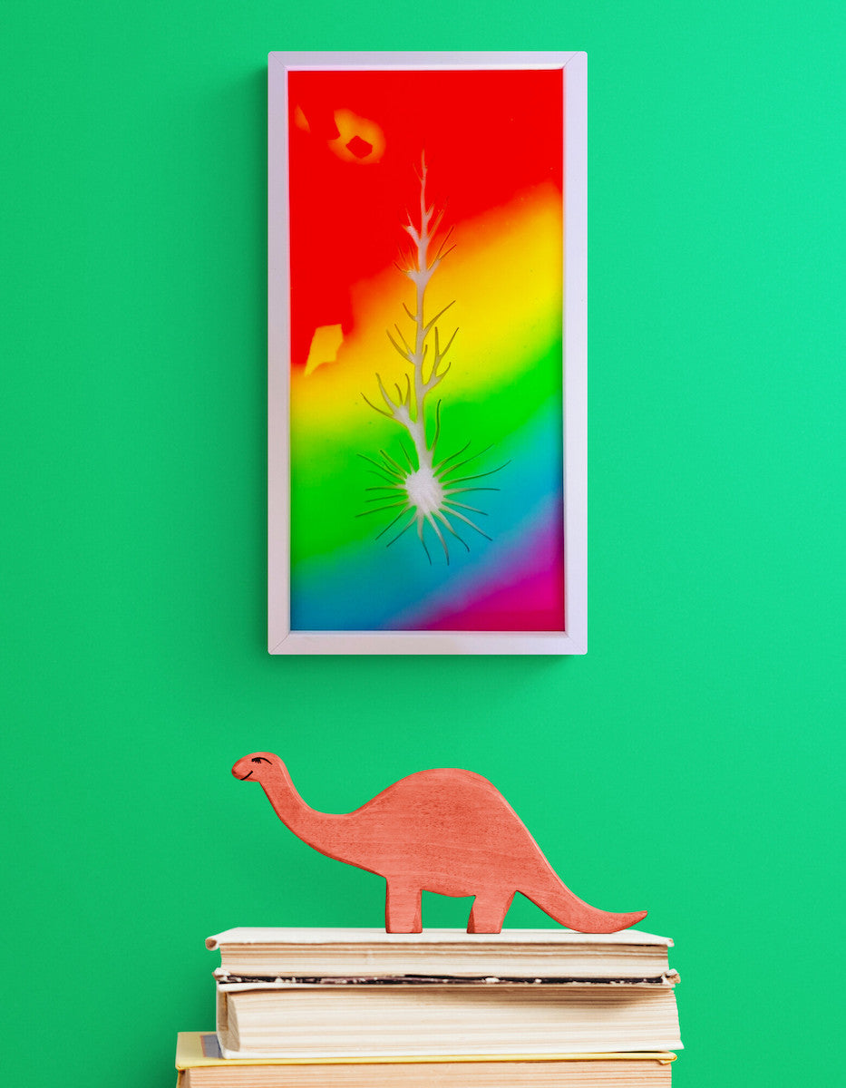 Blacklight rainbow inspirational art from healing artist Michael Carini